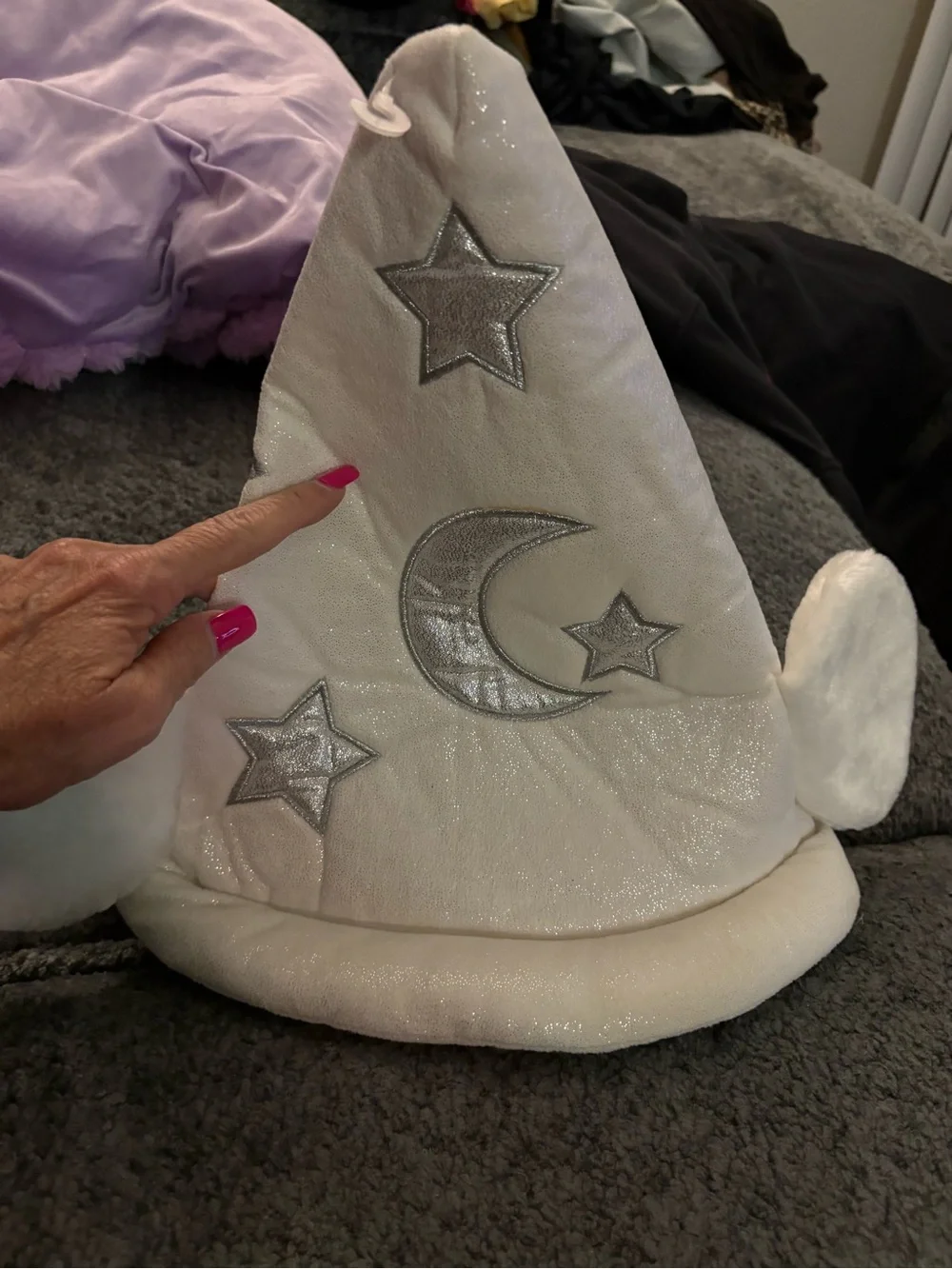 Disney White Sparkle Moon & Stars Wizard Hat